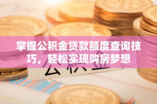 仁爱掌握公积金贷款额度查询技巧，轻松实现购房梦想