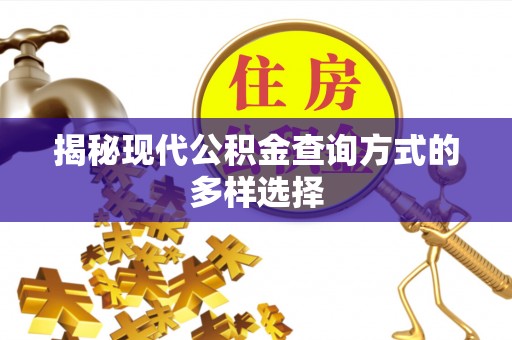 仁爱揭秘现代公积金查询方式的多样选择