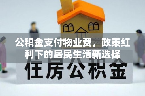 仁爱公积金支付物业费，政策红利下的居民生活新选择
